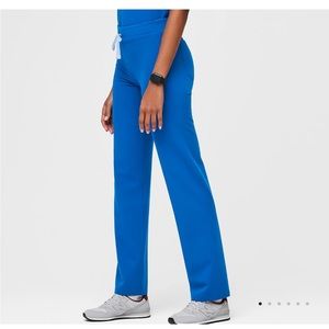 Figs High Waisted Livingston Basic Scrub Pants Royal Blue Large